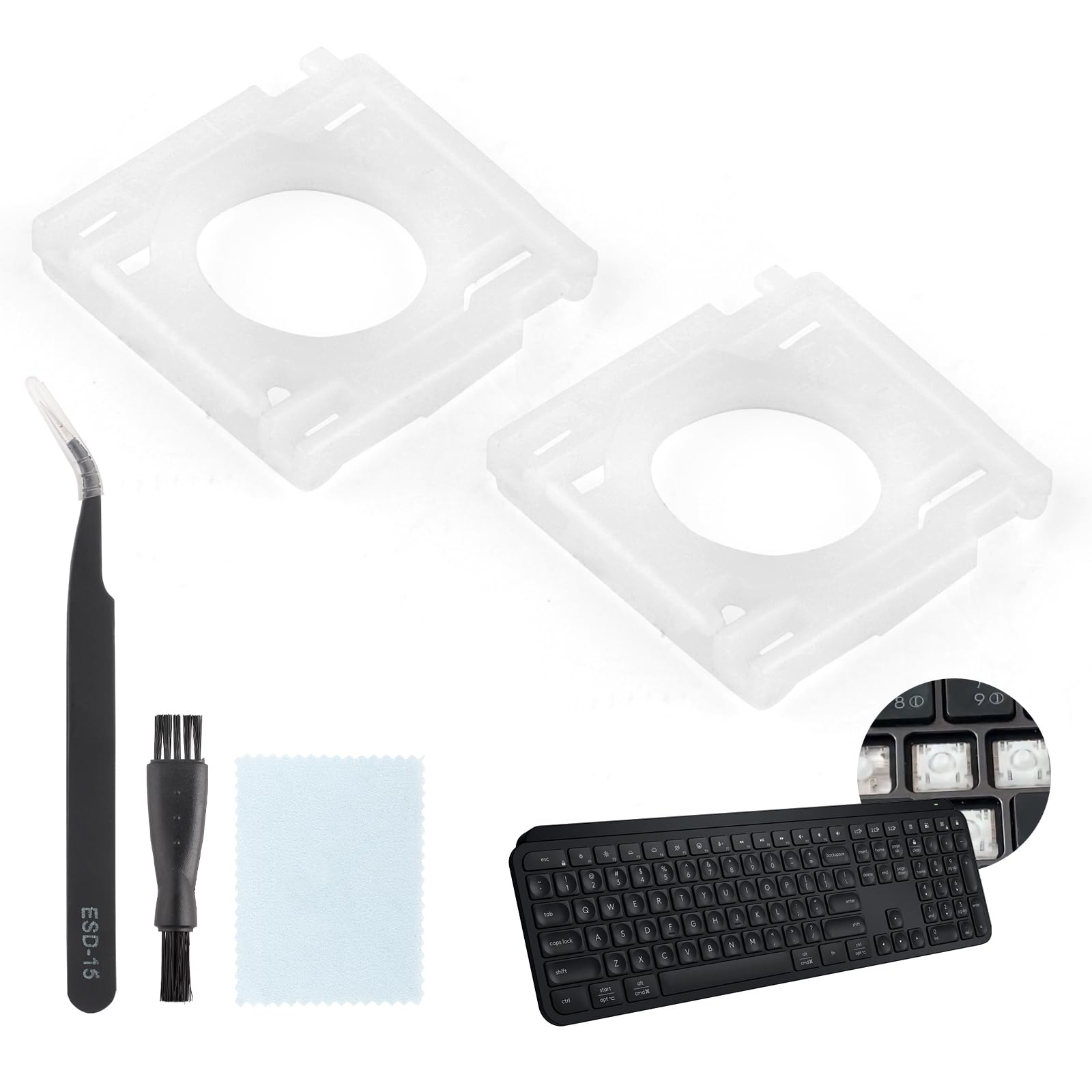 Photo 1 of 2PCS for Logitech MX Keys Keyboard Hinges Mechanical Keyboard Key Support Brackets Compatible with Logitech MX Keys Keycap Hinge Clips Replacement Accessories