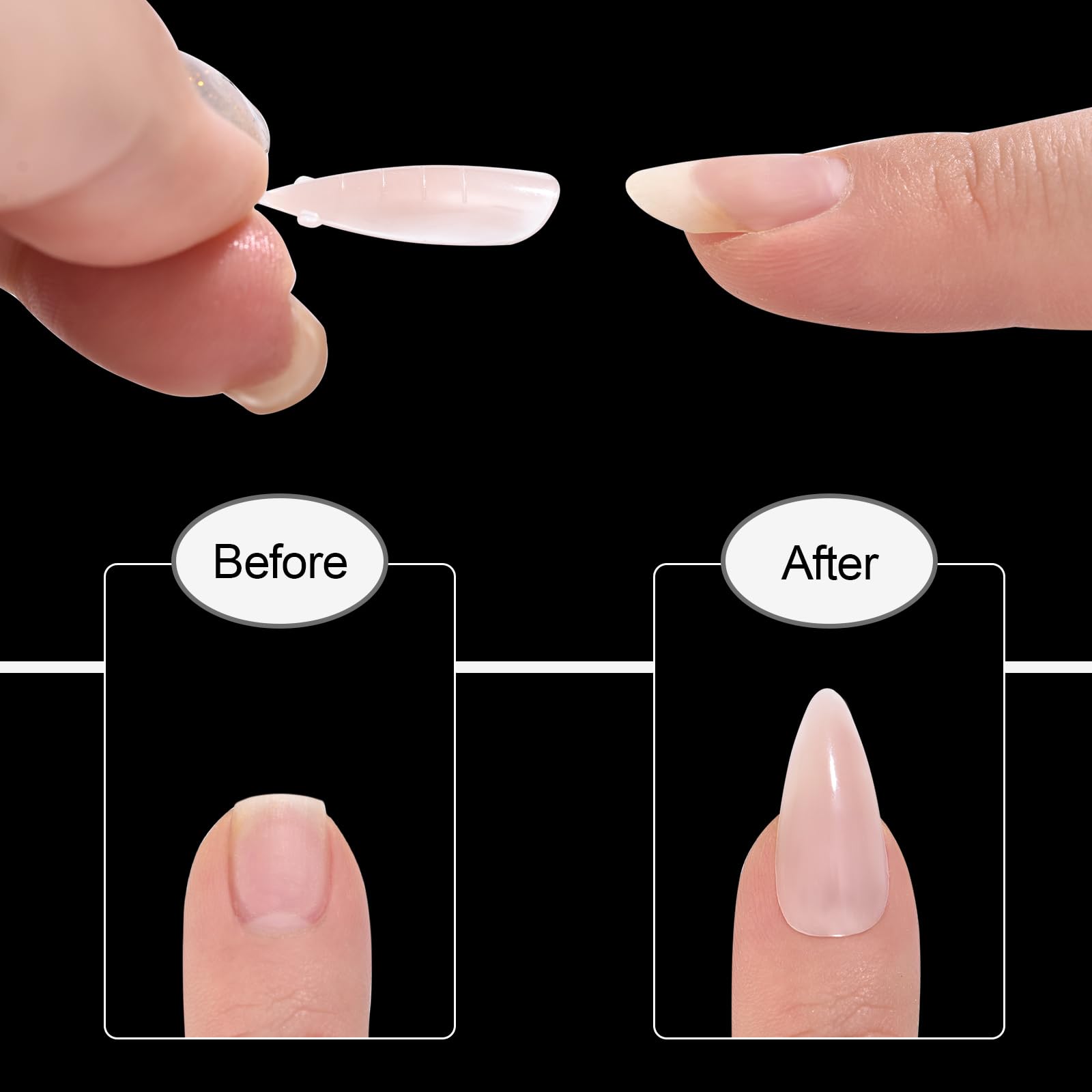 120 formine doppie per unghie in gel di estensione per unghie, copertura completa, 12 misure, mandorla trasparente, per gel solido, colla, nail art, design per casa e salone