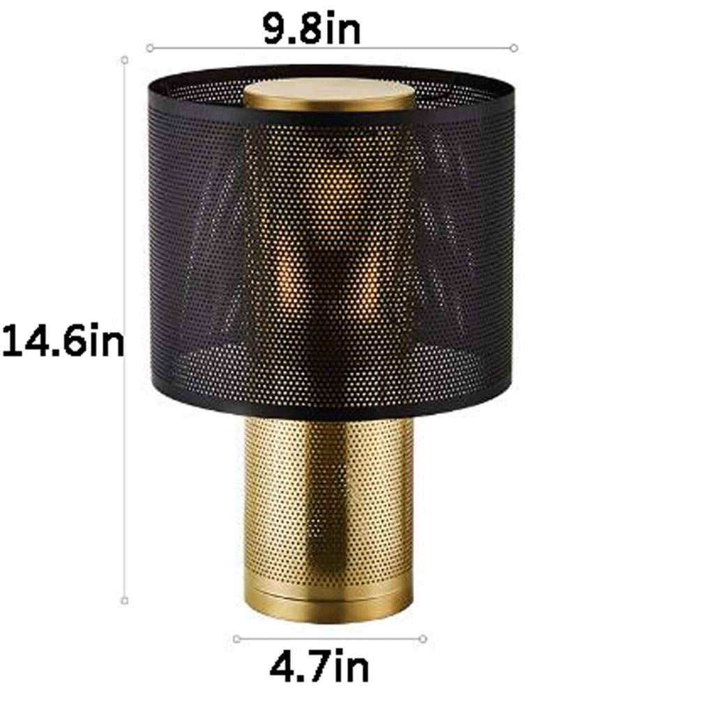 Lampa Stołowa Retro lampy stołowe minimalistyczny indywidualność lampa nocna dekoracyjna sypialnia salon biurowy metalowe lampy nocne Lampka Nocna do Salonu (Color : Black)