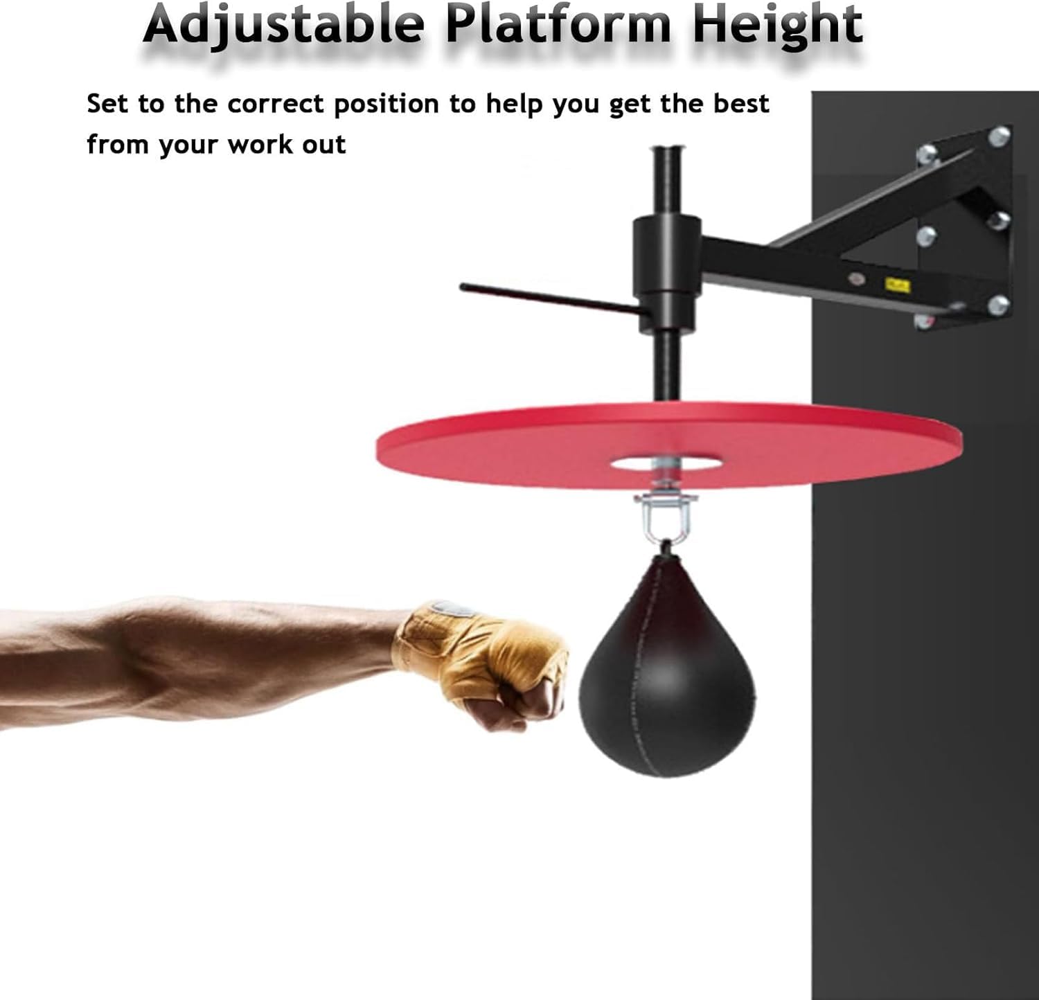 Wandmontierte Speed Bag Plattform mit Drehgelenk & Tasche für Boxtraining, Fitness, Workout, Punching Drills