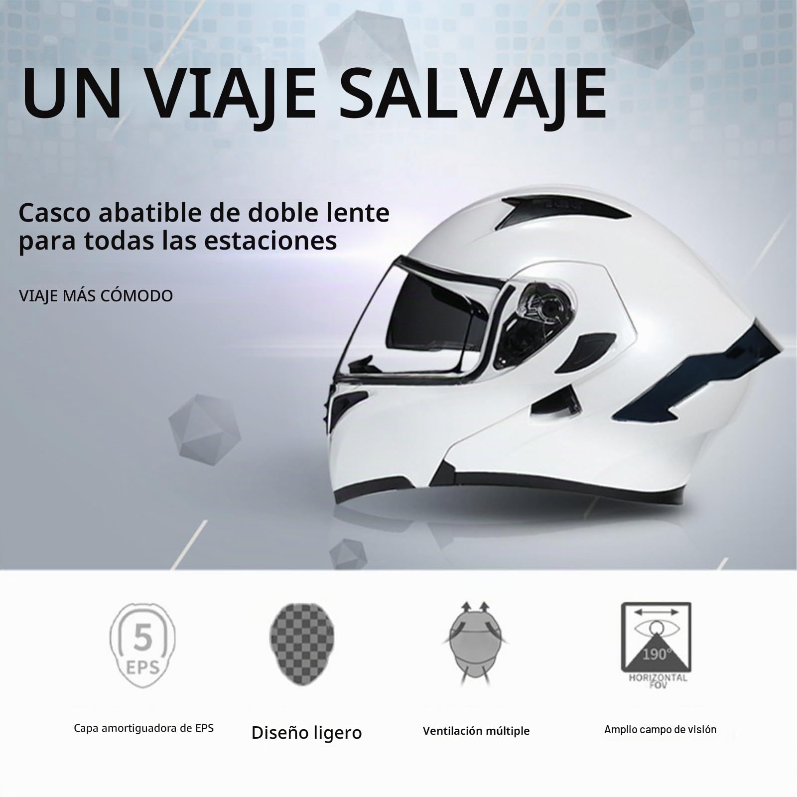 Casco Modular Moto Bluetooth con Doble Visera, con Micrófono para Respuesta Automática Casco de Moto Homologado ECE Adecuado para Hombre Mujer Adulto Capacete Moto M-XXL(55-62CM)