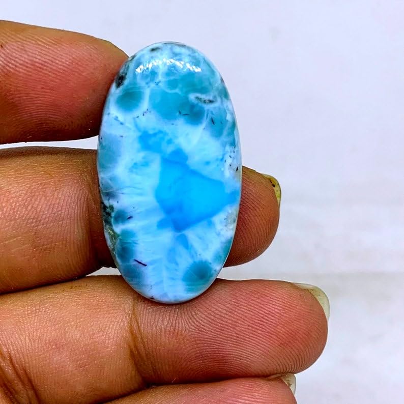 Larimar cabochon ovale 34x18x6mm pour création de bijoux de lithothérapie - 4