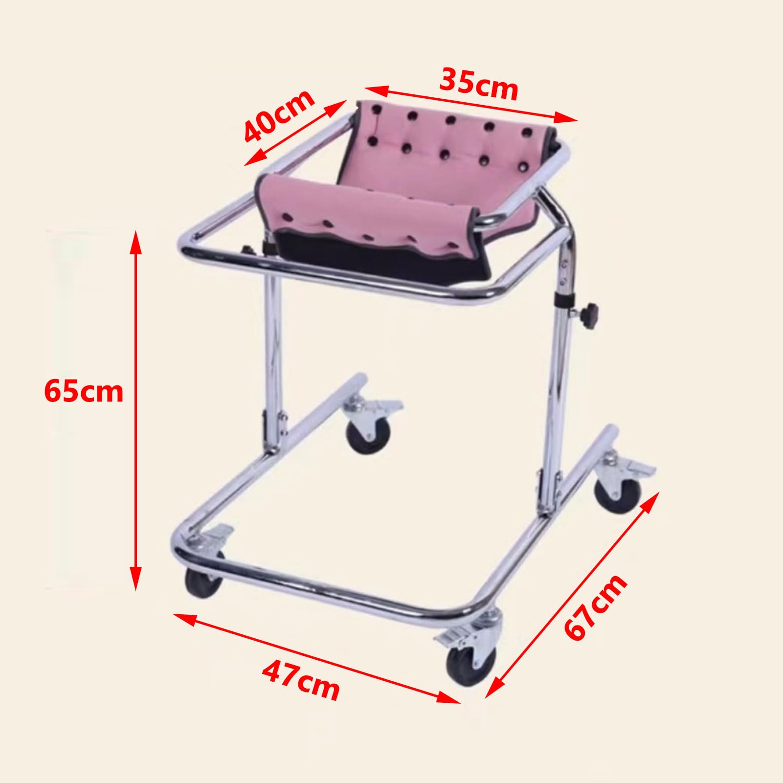 Andador para niños con parálisis cerebral, plegable, de aluminio, ligero, con ruedas, altura ajustable, andador para niños pequeños con parálisis cerebral, soporte de rehabilitación