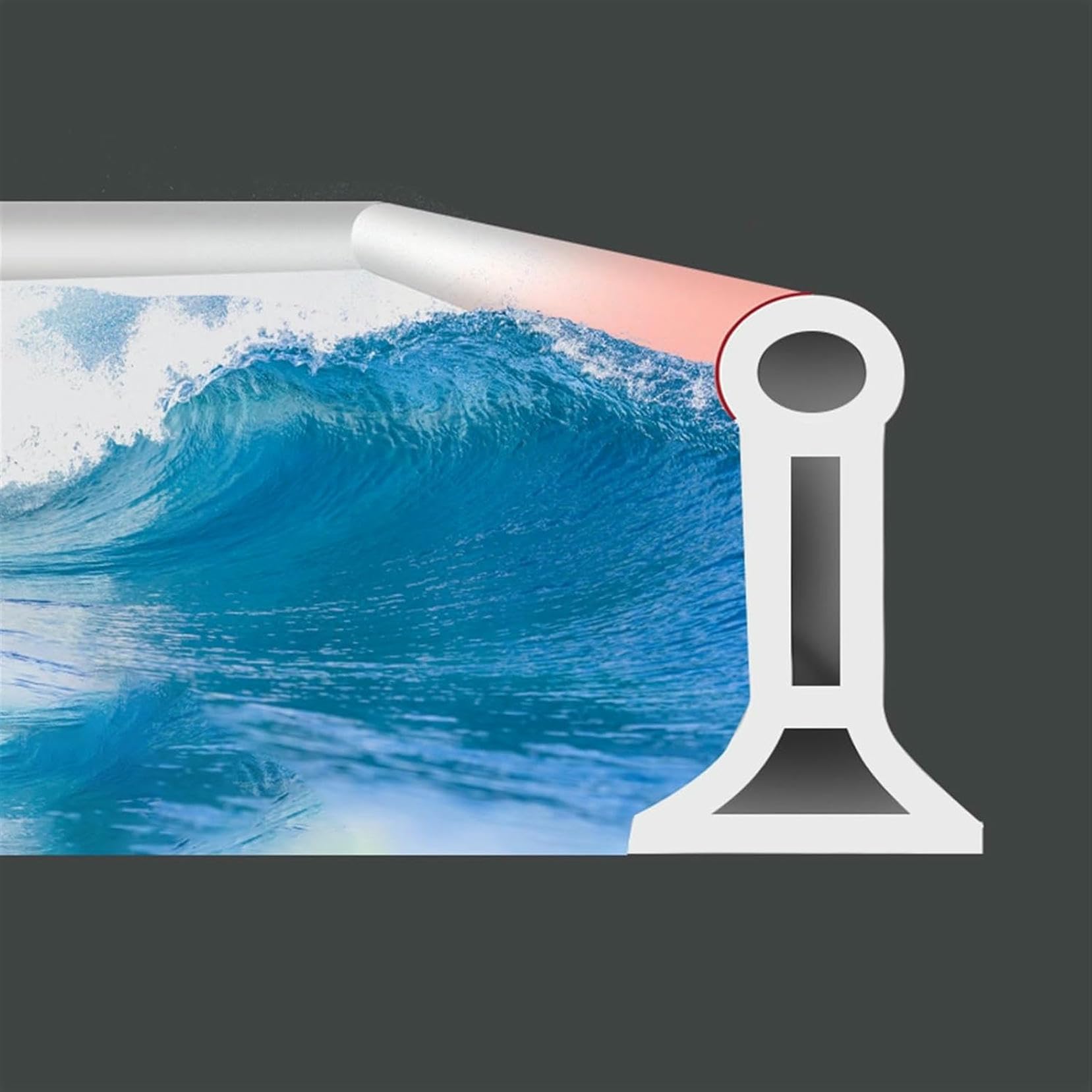 Barrière d'eau pour le seuil de douche et évier de cuisine avec joint silicone