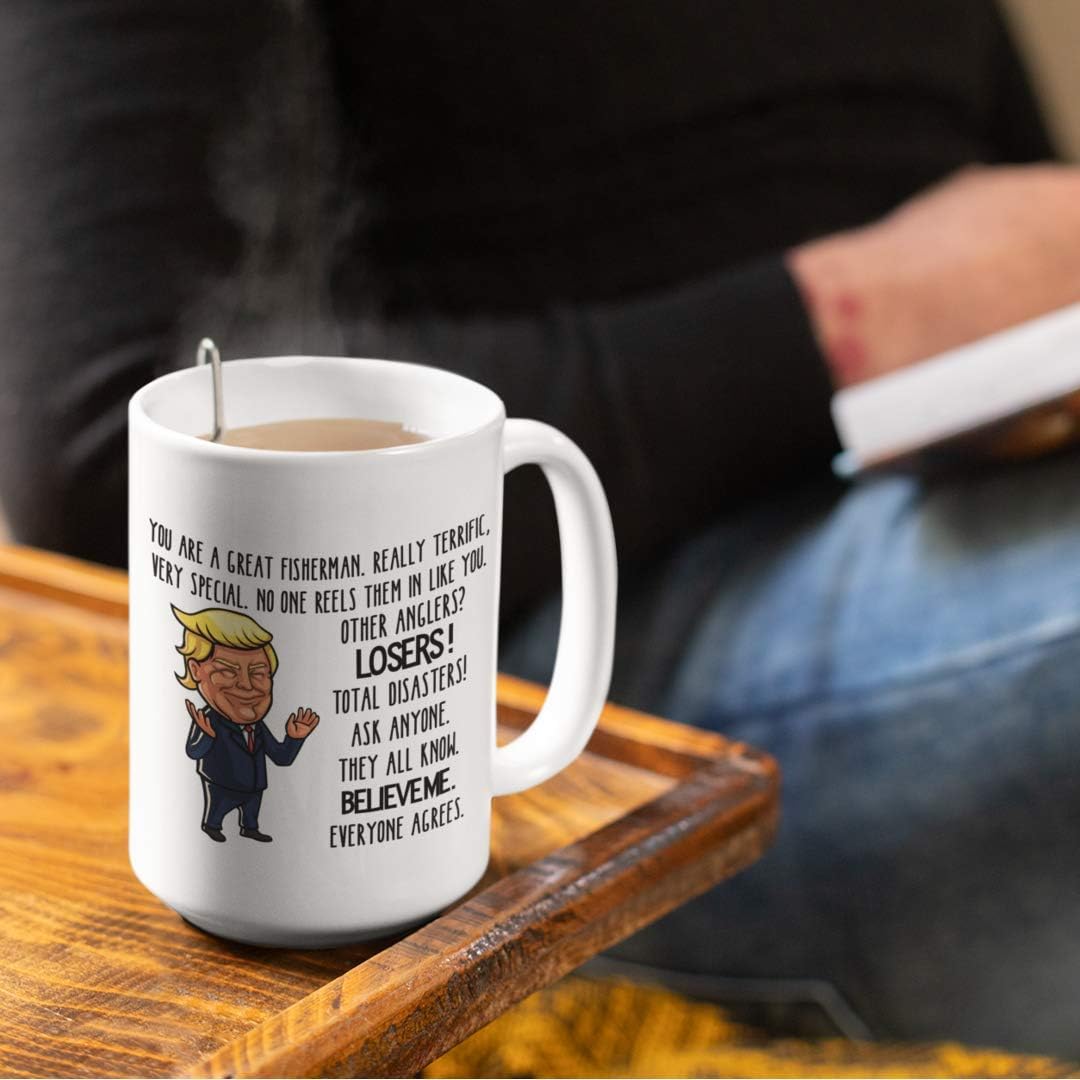 40% оƒƒ Dіѕсоunt Donald Trump Funny Fishing Mug You Are A Great Fisherman 11 or 15 oz. White Ceramic Coffee Cup