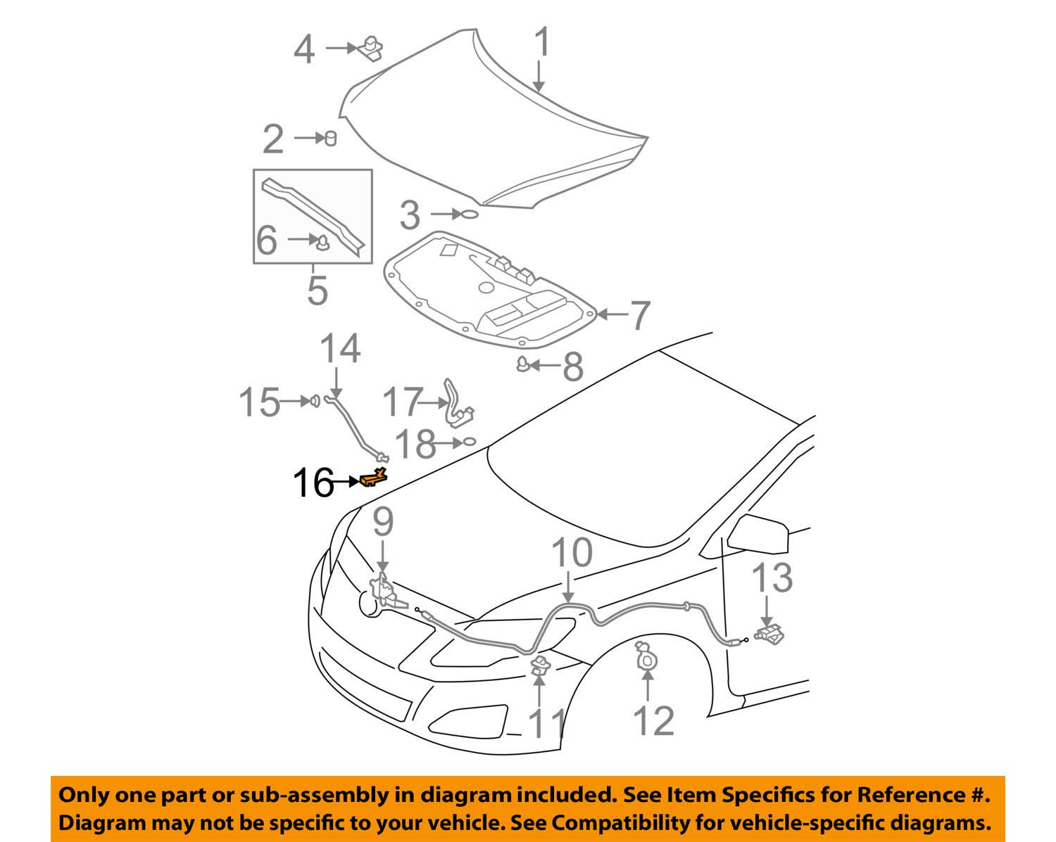 Amazon.com: Toyota Hood Stay Holder - 53452-02090 : Automotive