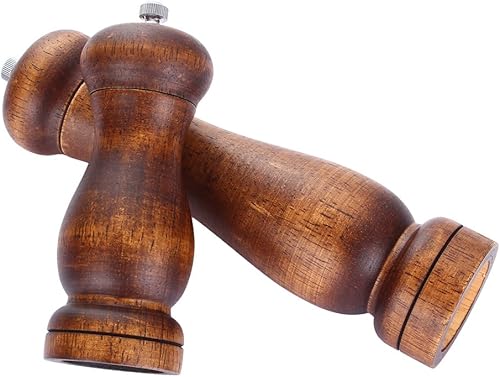 Miniatura 8 de 2 unids madera sal y pimienta molinillo pimienta molino y sal Shaker Set madera con núcleo de cerámica mujeres cuerpo forma 5 pulgadas y 8 pulgadas