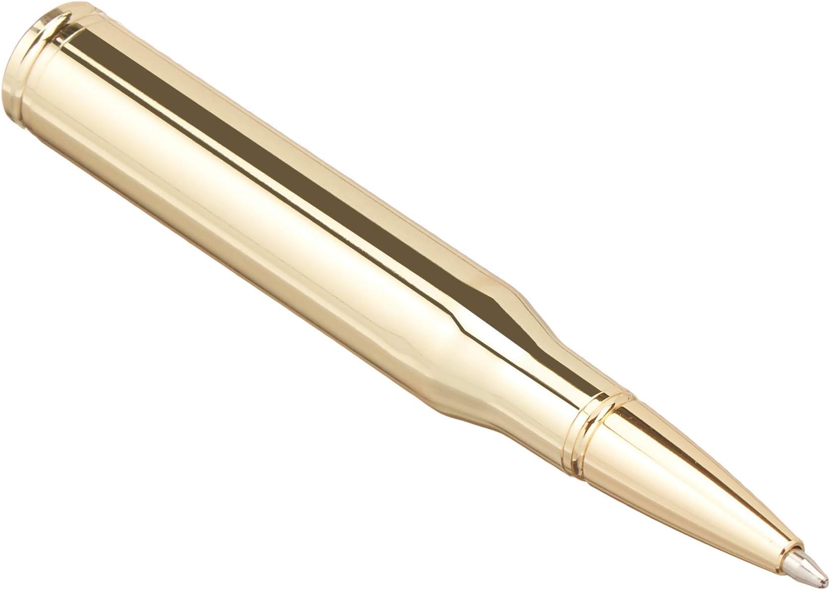 Lock and Load 30-Caliber Bullet Pen - Metal Refillable Brass Color - 3.5 INCH Pen - German Ink with Swiss Tip Refill