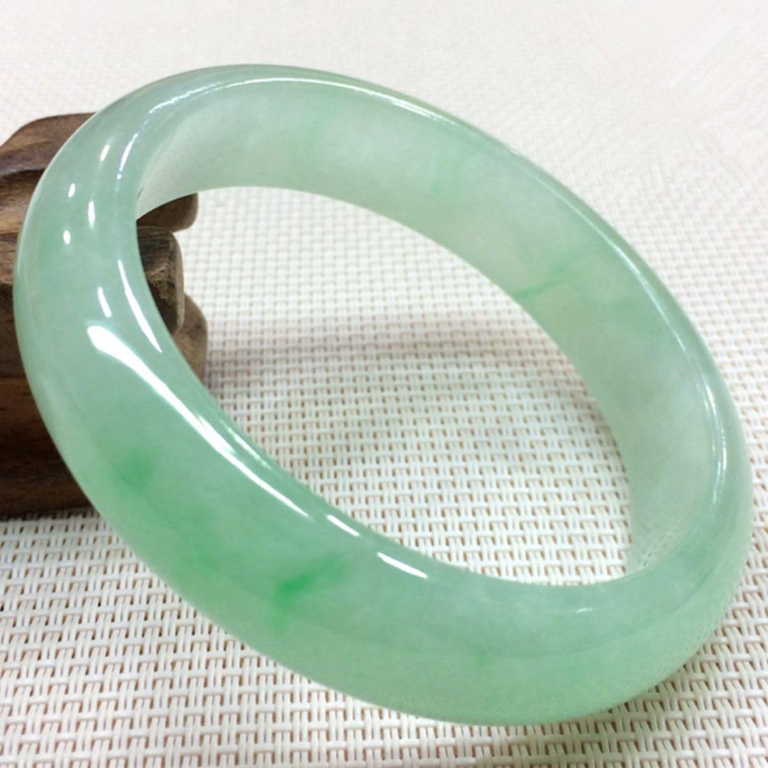 老坑玉石缅甸 Natural Jade Bangle Bracelet Wealth Lucky 玉镯老坑油青冰糯款式宽版大圈翡翠( Natural Jade Bangle Bracelet Good Luck ) 手镯手环送礼品-Chu Wen Sheng2474 - Image 2