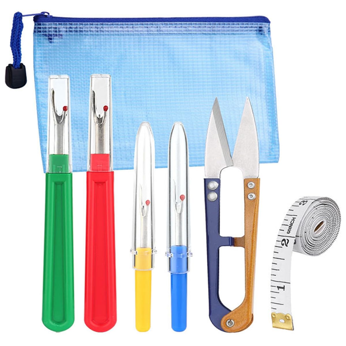 Kit Cucito 4 Pezzi - Tagliacuci, Forbici, Metro Morbido E Borsa Per Cucito E Riparazioni - Foto 4