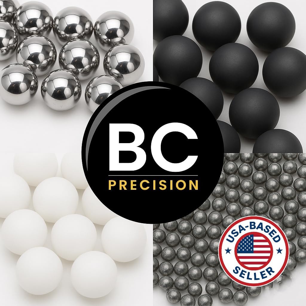 BC Precision 1/2” Chrome Steel Bearing Balls G25 (0.50”), AISI 52100, Precision Hardened Steel Balls for Bearings & Industrial Applications – 100 Pack