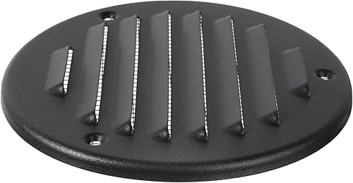 Miniatura 5 de Rejilla de ventilación redonda de metal negro de 4 pulgadas - Uso interior/exterior - (rejilla: 4 pulgadas de diámetro/área de cubierta: 5.25