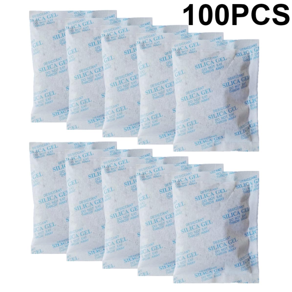 100 Pezzi Essiccante Gel di Silice 10g Bustine Non Tessuto Assorbitore di Umidità per Armadi e Cassetti Protezione Sicura Contro Muffa e Condensa