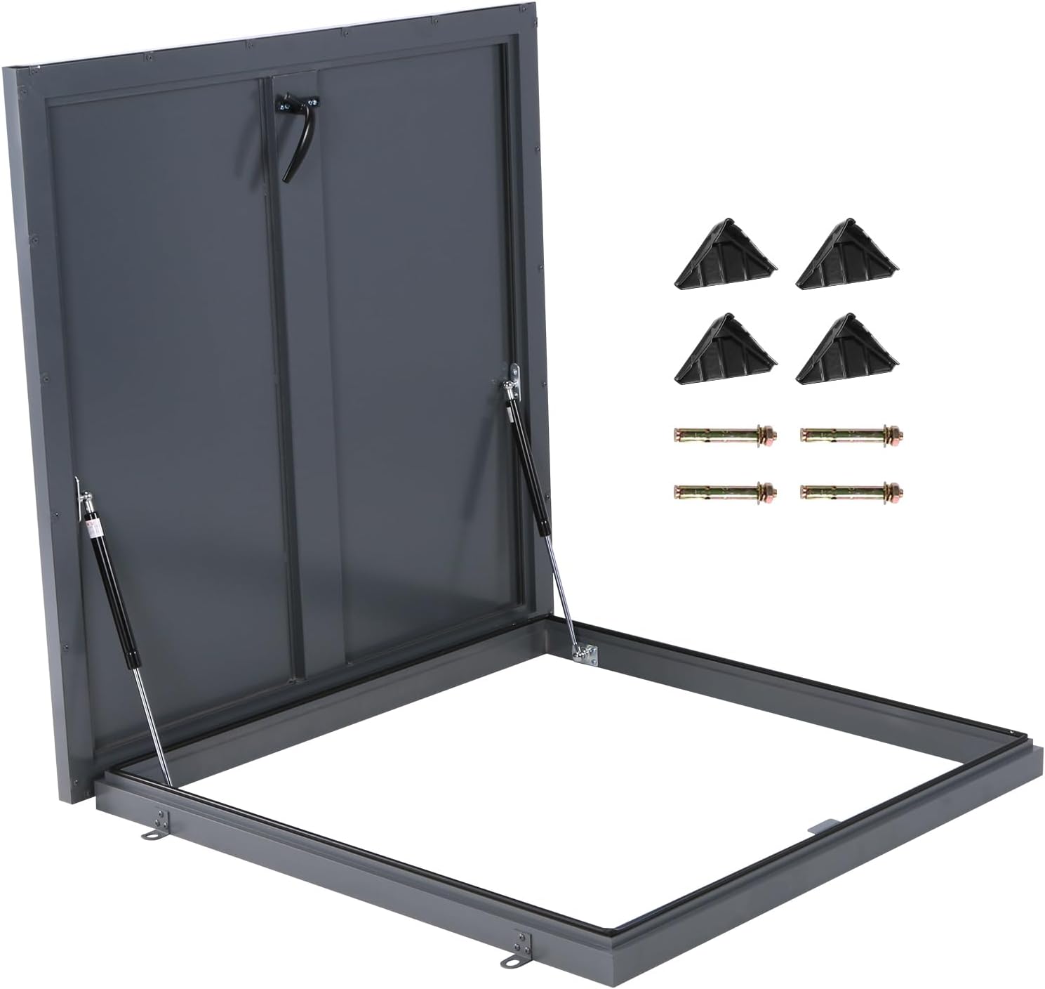 ETOYA Roof Access Hatch 35.83x35.83in with Gas Shock Strut Waterproof Access Hatch Cover with Handle for Warehouse Attic Cellar Industry