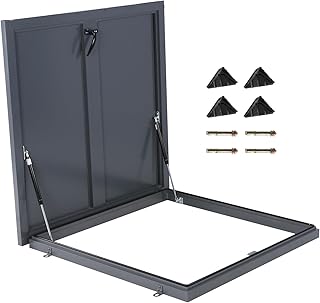 35.83x35.83 Inch Roof Hatch with Gas Shock Struts, Heavy Duty Galvanized Steel Roof Access Door with Secure Handle for Home, Industrial & Commercial Use