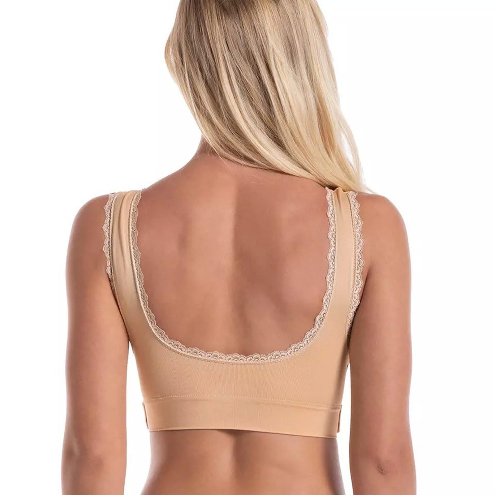 Sujetadores Deportivos Mujer Shock Absorber sin Costuras Soporte Lateral Tirantes Ajustables Tejido Transpirable Gimnasio Cardio