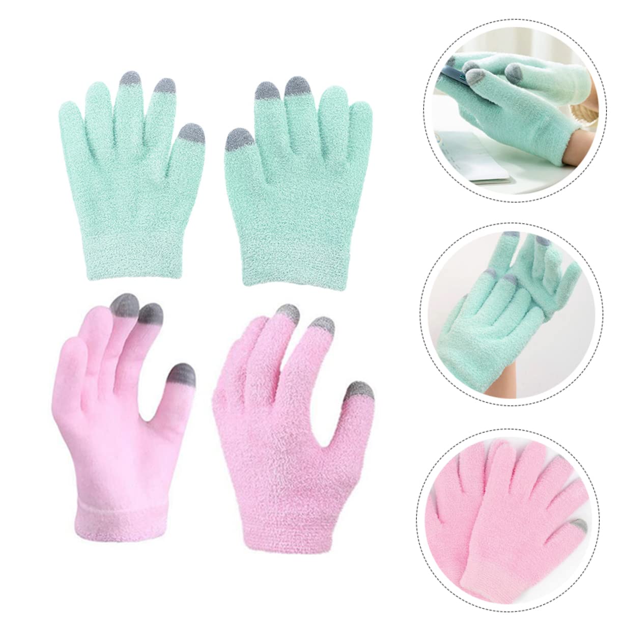 PartyKindom Touch Screen Gloves for Moisturizing Hands Exfoliating Gel Essential Oil Mittens for Mobile Use Hand Care Masks for Dry Skin