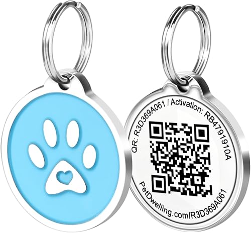 Pet Dwelling Etiqueta de identificación de mascotas con código QR etiquetas inteligentes de identificación de perros y gatos para la seguridad de