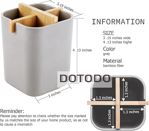Miniatura 2 de Soporte para cepillos de dientes de bambú  Soporte multifuncional para cepillos de dientes eléctrico  Naturalmente resistente y respetuoso con el