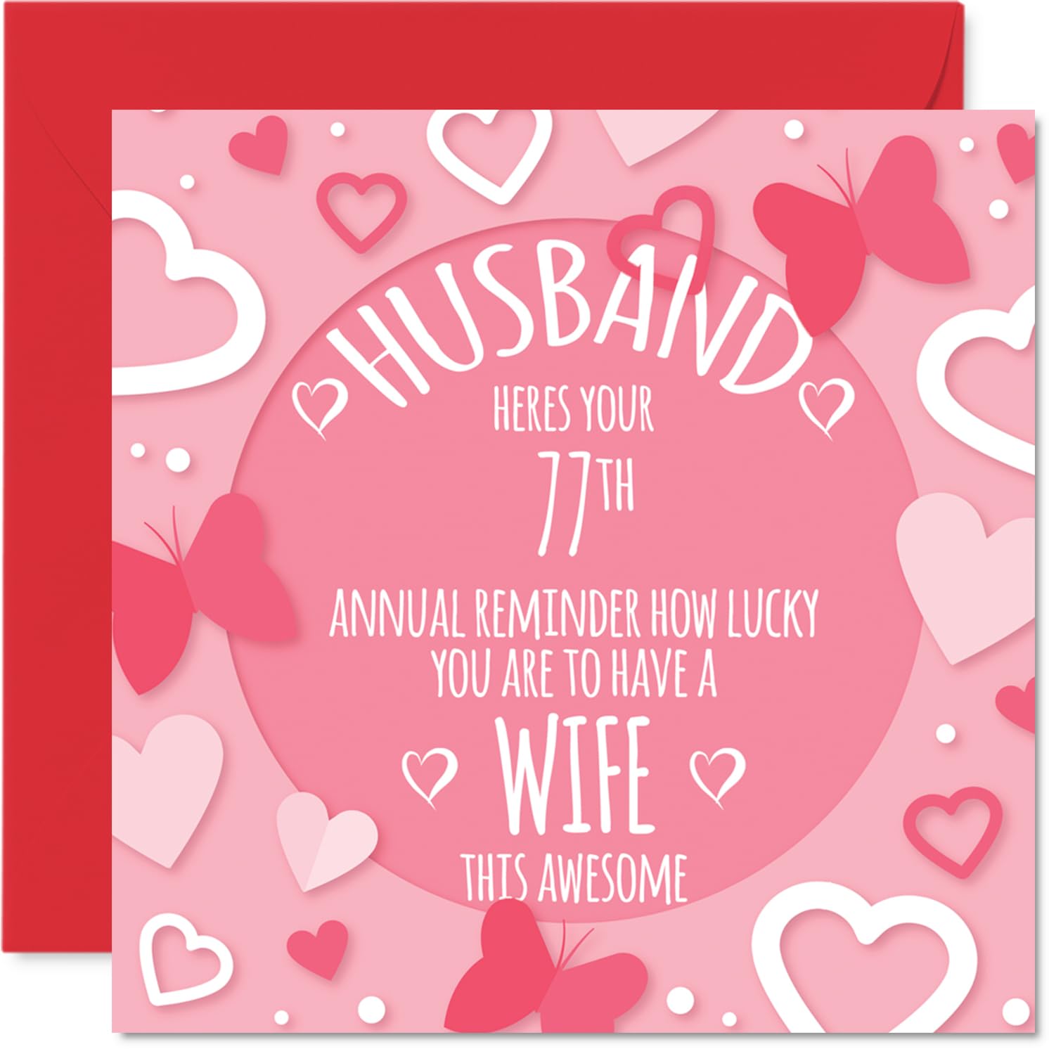 77th Anniversary Card for Men, Annual Reminder