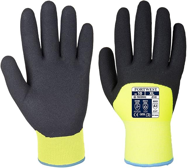 Portwest Arctic Winter Gloves, Colour: Yellow/Black, Size: M, A146YERM