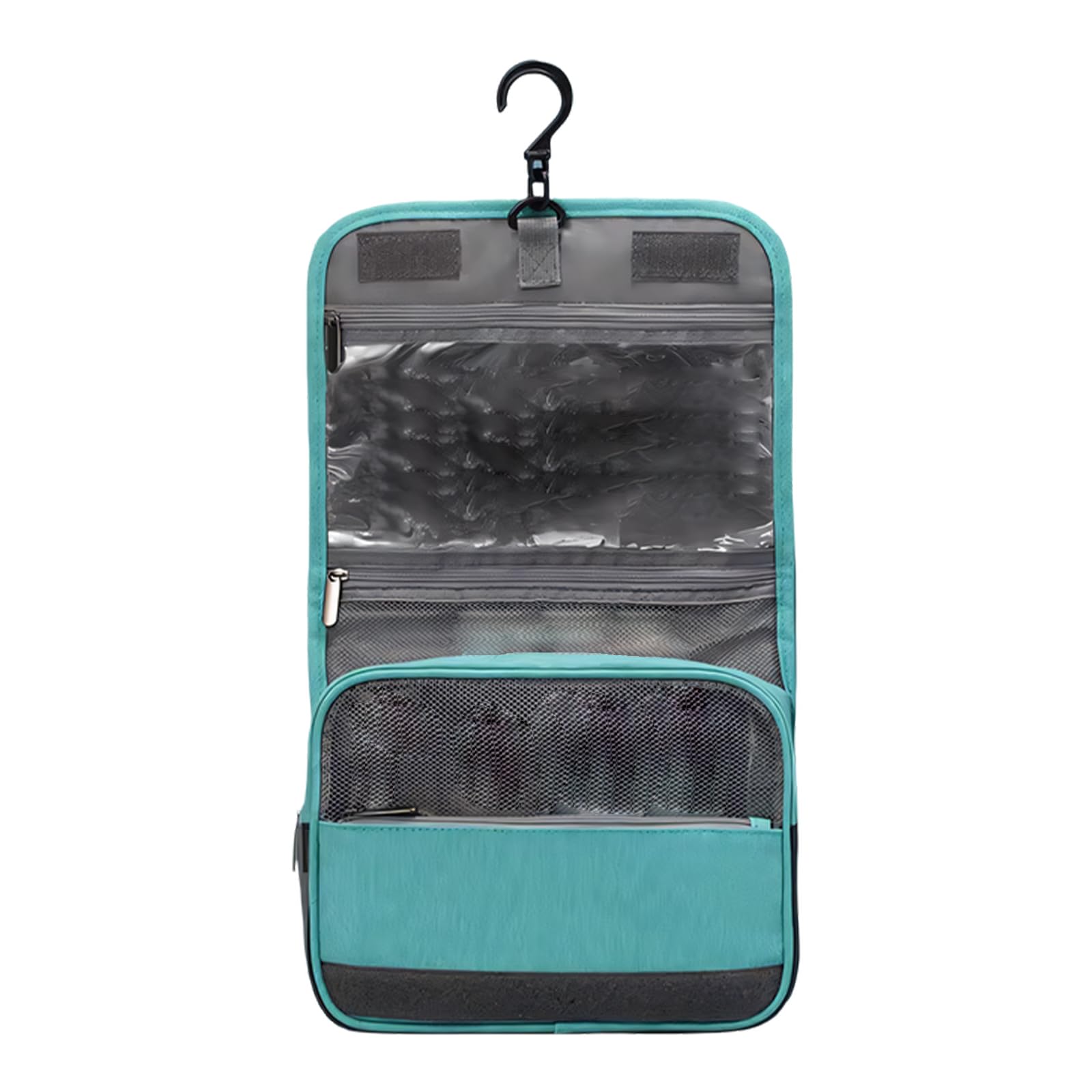 APGLSXY Foldable Toiletry Organizer Bag with Hook, PU Travel Cosmetic Pouch for Bathroom Essentials and Easy Trip Packing Overnight Trip Essentials