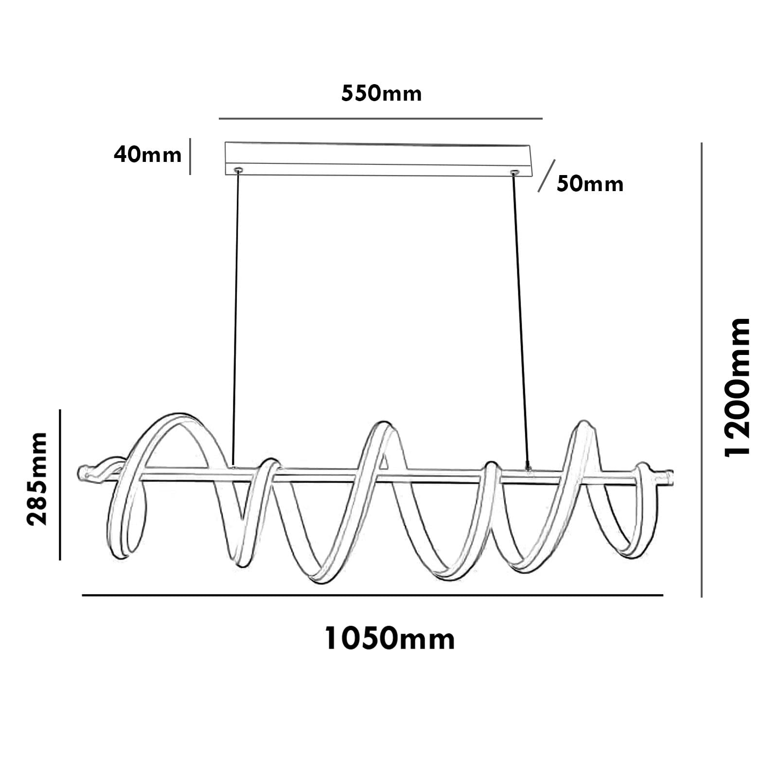 Planetitaly Lampadario pendente stilizzato LED 60W CCT da 3000K a 6500K lampada a sospensione design moderno illuminazione cucina, soggiorno, salotto, ristorante, pizzeria, alimentazione 230V