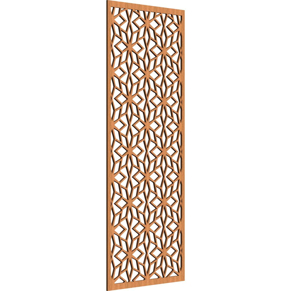 19 3/8"W x 49 3/8"H x 1/4"T Lake Decorative Fretwork Wood Wall Panels, Cherry