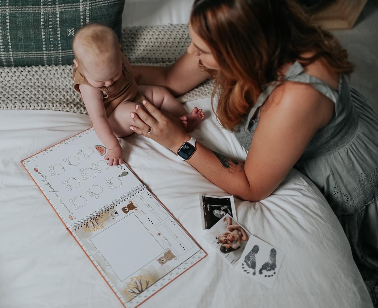 Lucy Darling Baby Erinnerungsbuch, Luxus Baby Erstes Jahr Buch & Fotoalbum für Baby Junge/Mädchen, Andenken Baby Bücher & Tagebücher, geschlechtsneutrale Erinnerungen & Meilensteinbuch,