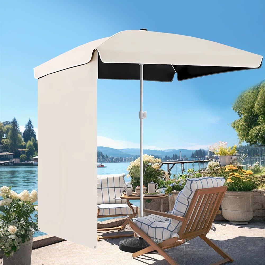 160 x 160 cm Kwadratowy Parasol Ogrodowy z Zasłony Boczne Mały Przenośny Parasol Ogrodowy Wodoodporny UPF 50+ na Plażę Taras Kemping