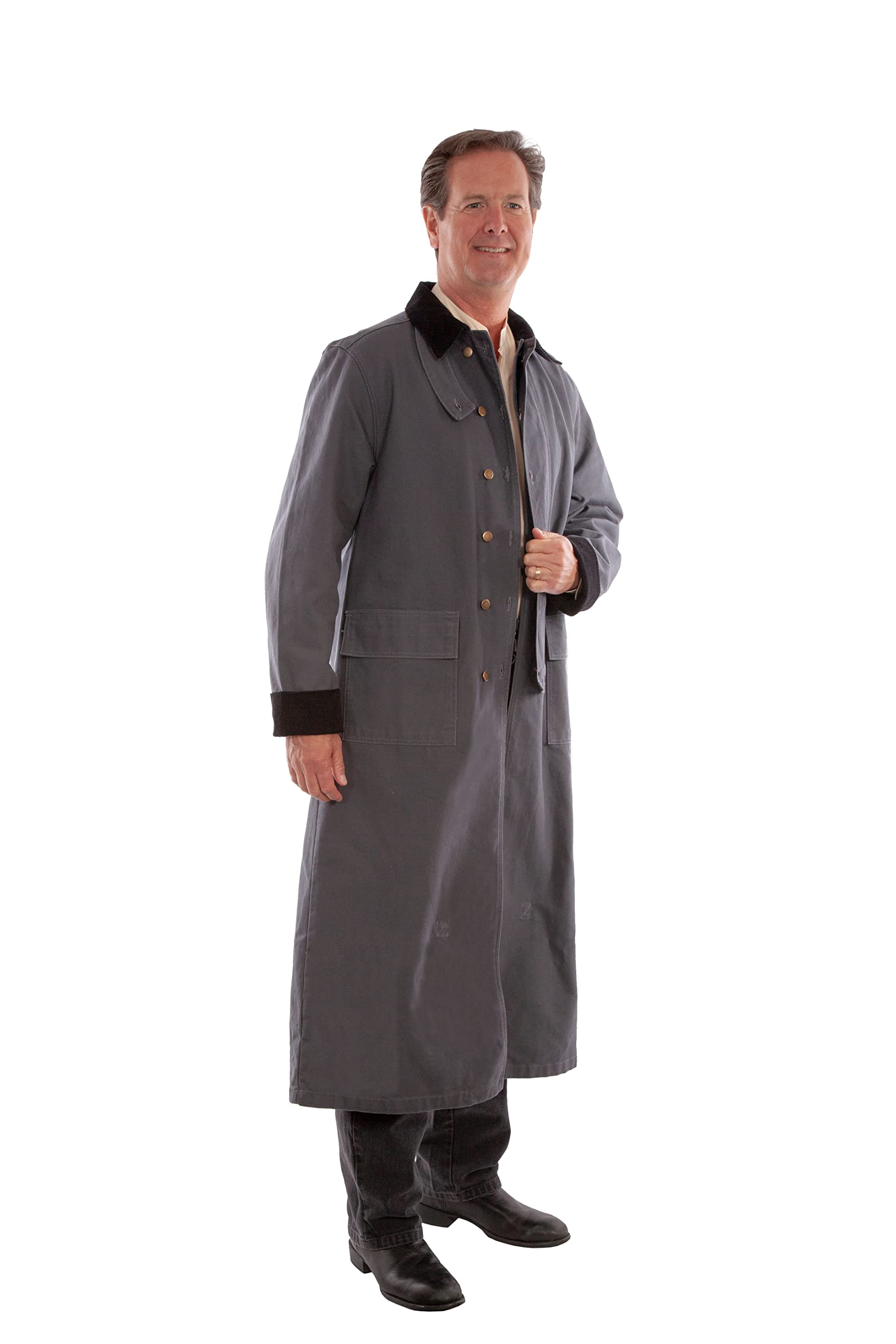 Scully Rangewear Men's Canvas Duster Gun Metal Large