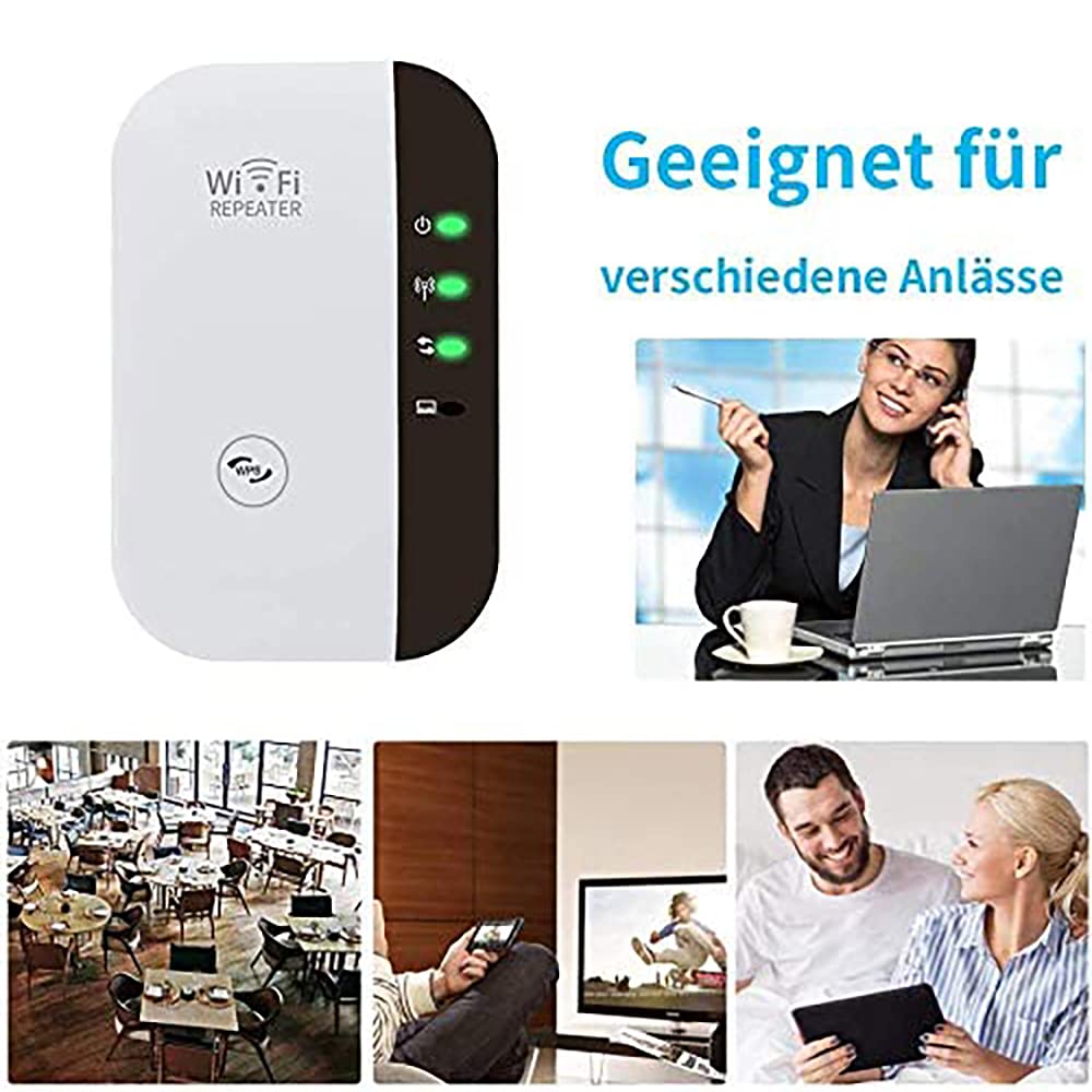 SUWEN WLAN Repeater 300Mbit/s - WLAN Verstärker Mit Ethernet Port & WPS