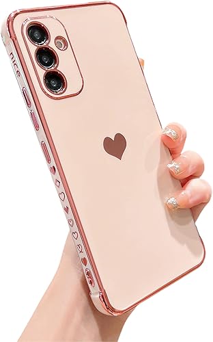 Miniatura 48 de phylla Funda para teléfono Samsung Galaxy S23 Ultra 5G 6.8" Lujosa electrochapada linda elegante cubierta con corazón de amor para mujeres y Negro