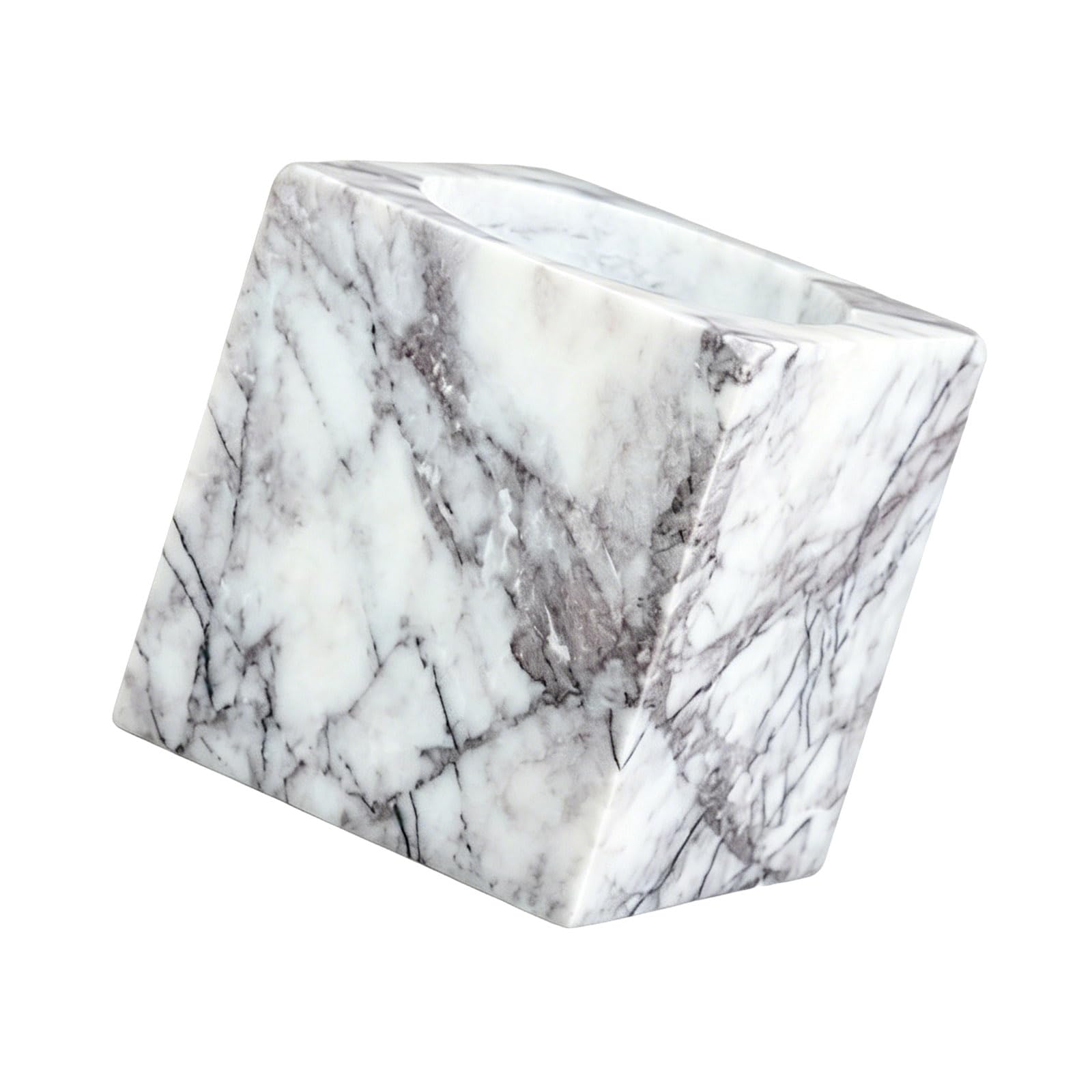 Hsioluted Natural Marble Square Container Storage Box with Unique Stone Patten for Home Decoration and Organization Marble Square Box