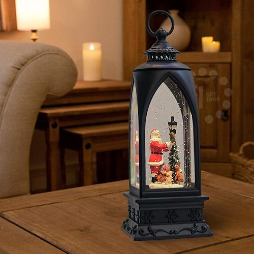 Miniatura 81 de Eldnacele - Linterna navideña musical, de globo, operada con baterías Muñeco de nieve