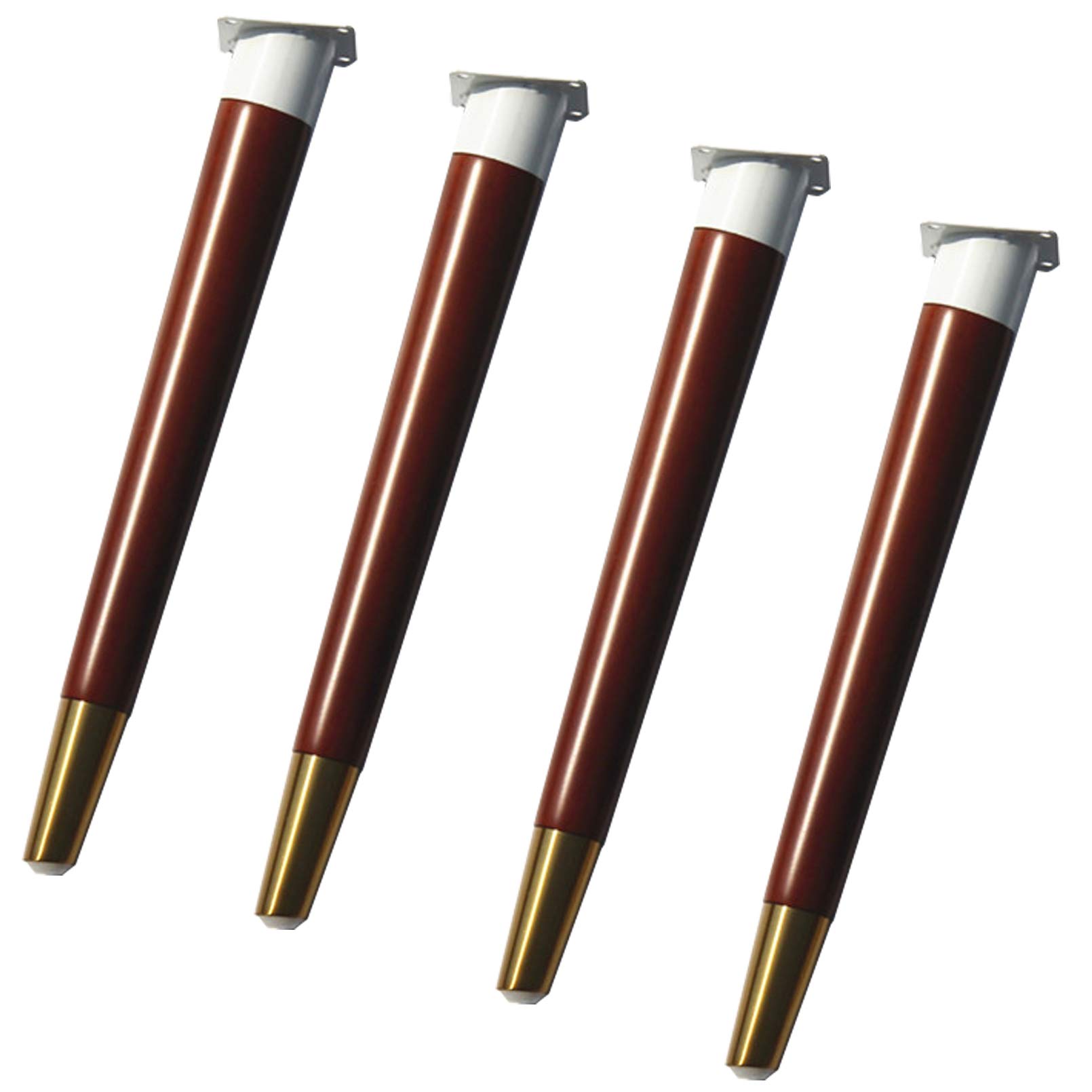 Juego de 4 Patas de Madera Maciza para Muebles, Patas de sofá de Madera Natural con Base de latón para Armario de Cocina, Cama, Silla, Patas cónicas de Madera de Caucho para Mesa de Centro c