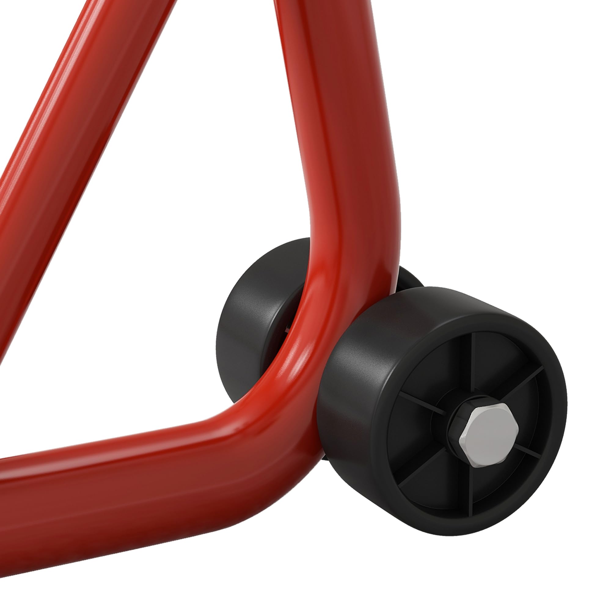 HOMCOM Béquille d'Atelier Moto Avant avec Goupille Réglable Acier Rouge | Support pour Moto, Adaptateurs pour Bras Oscillant, Support Universel de Levage pour Atelier