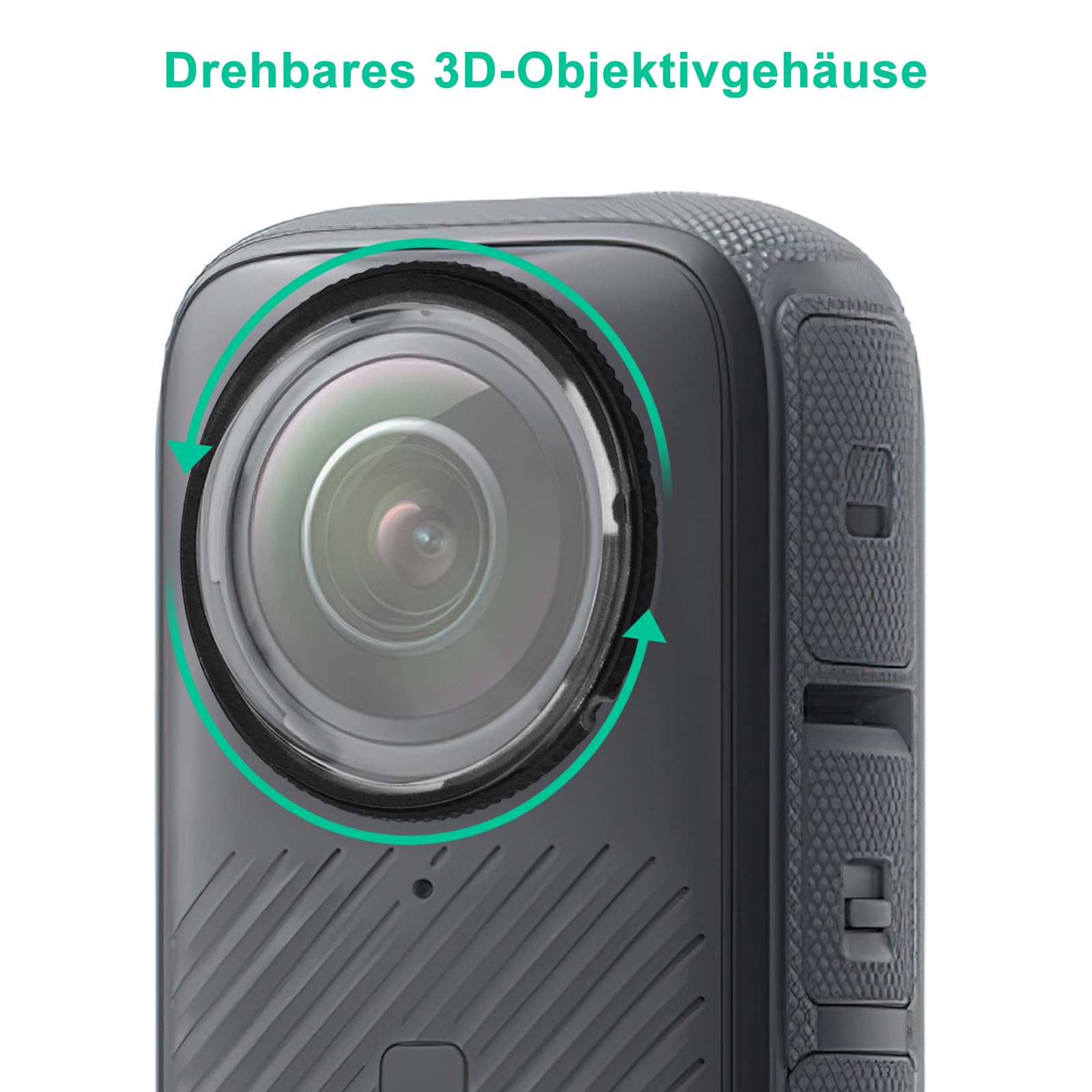 APOMOONS 2 Pezzi Custodia Protettiva Girevole per Obiettivo Protezione Lenti Standard Compatibile con Insta360 X4 - Copertura Perfetta E Resistente Ai Graffi con Panno di Pulizia