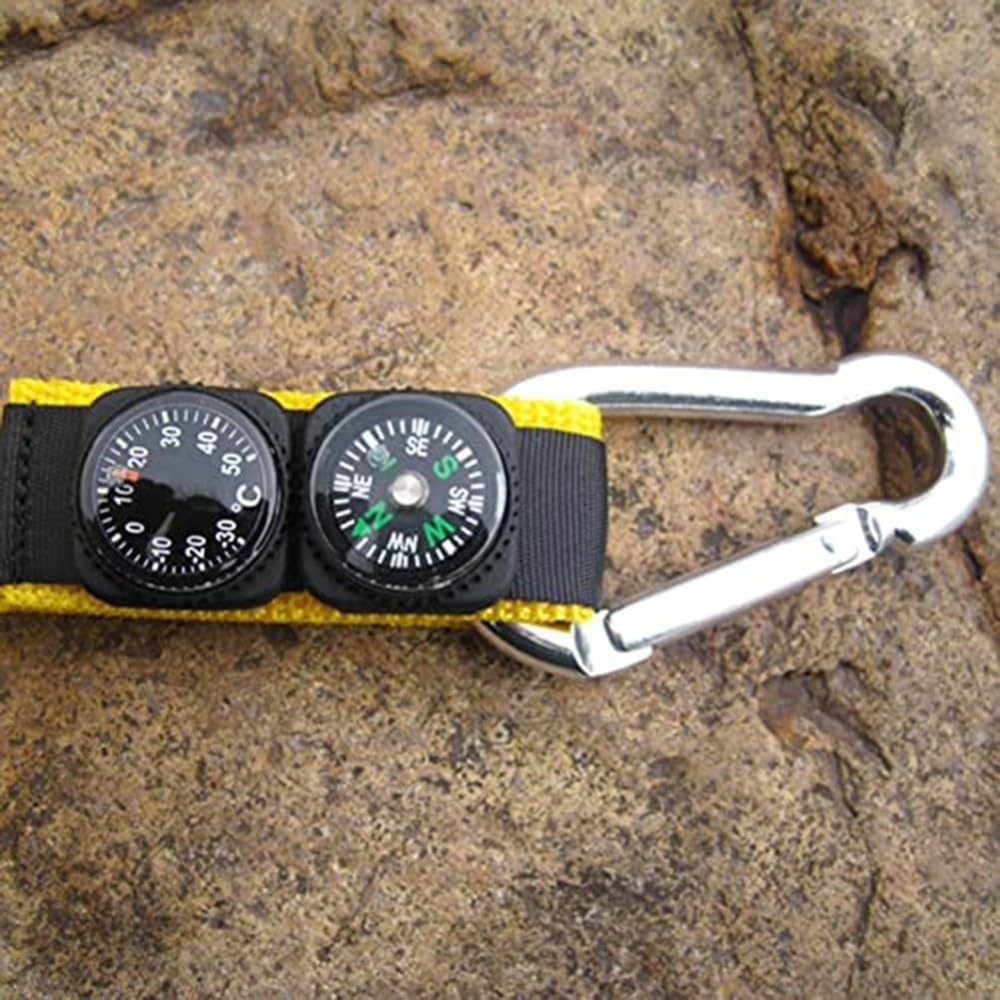 Generisch Medidor de altímetro 4 en 1 para exteriores, con presión de aire absoluta y relativa manual, para senderismo, montaña, camping, color amarillo (85 x 68 x 28 mm)