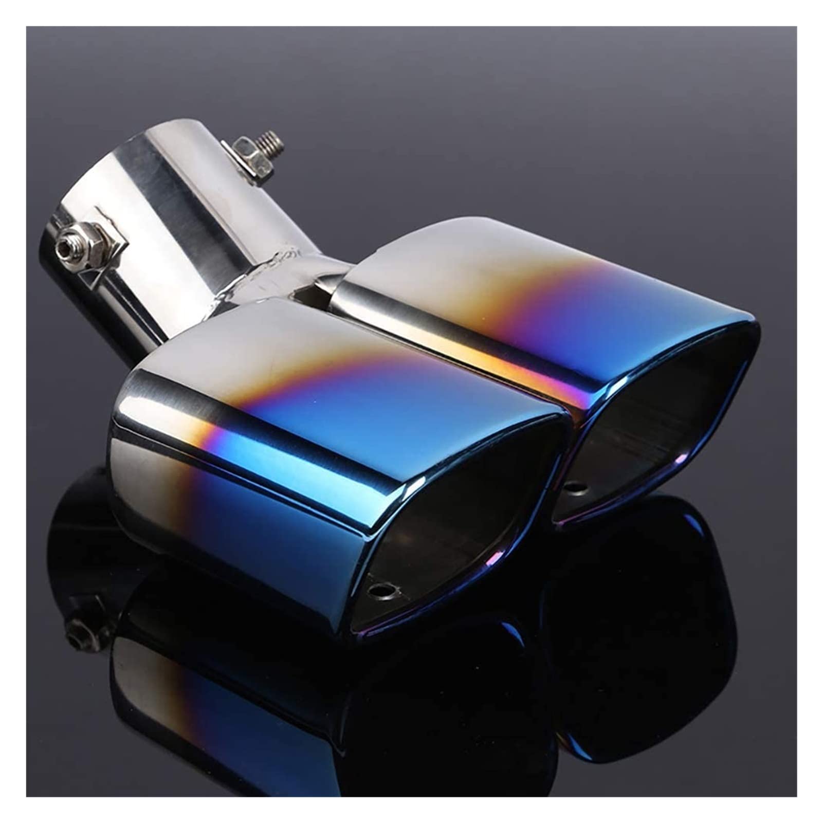 Tubo Scarico Auto Auto Tailpipe 1 Pz Universal Blue Tacco In Acciaio Inox Tubo In Chrome ExhaustrePlacement Silenzio Punta Posteriore Suggerimento Accessorio