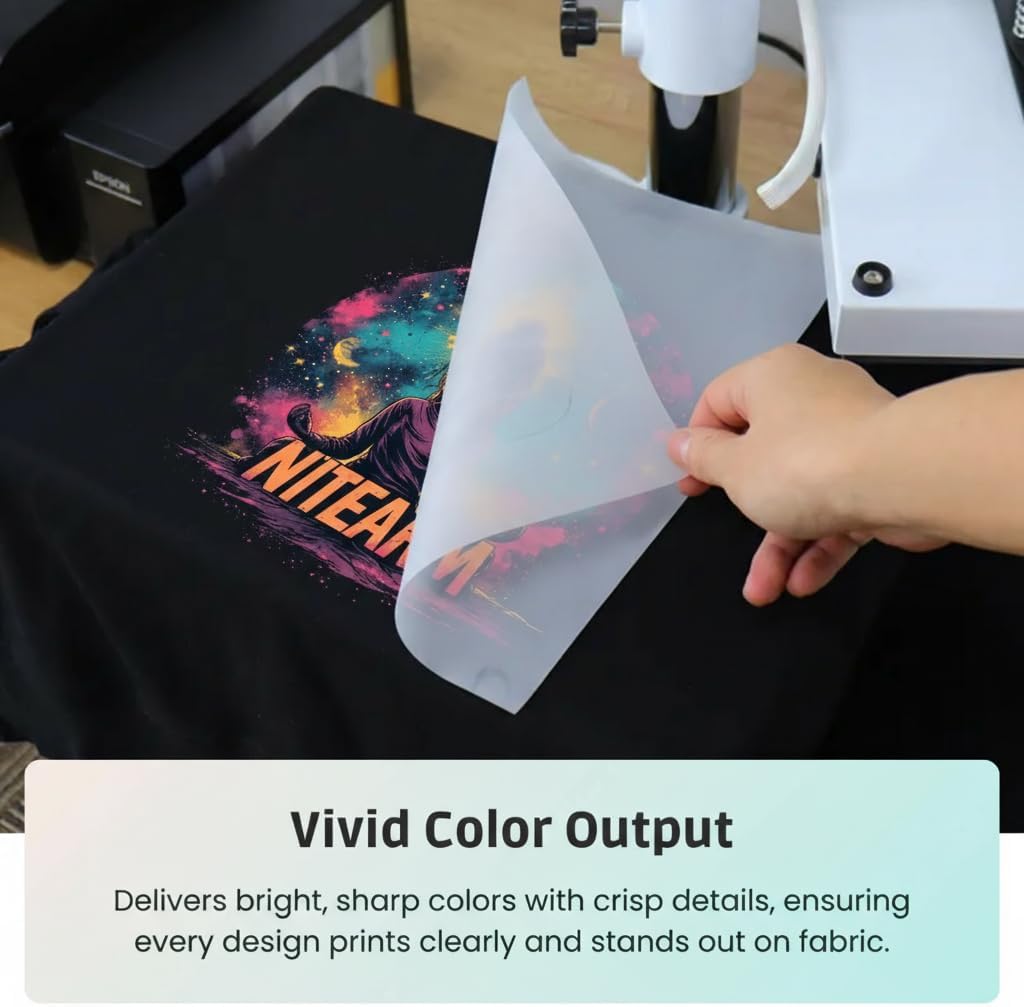 DTF Transfer Film Roll PET Cold Peel Matte Sheet for Direct to Film Printing Durable Printer Media Compatible with Multiple Systems with Clear Coating Support (30cm x 100m)