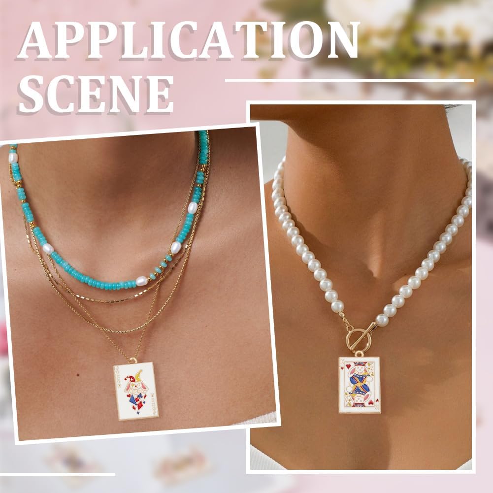 SUNNYCLUE 1 Box 24Pcs 4 Styles Playing Card Charms Poker Charm Alloy Enamel Light Gold Colors Jack Queen King Joker Cards Charm for Jewelry Making Charms DIY Keychain Bracelet Earrings Necklace Anklet - Image 4