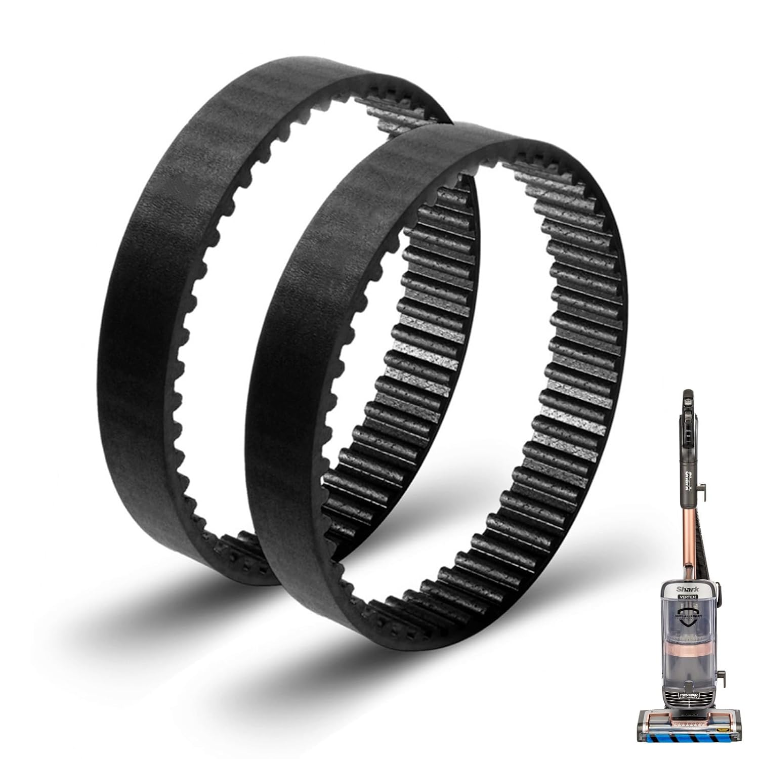 JEDELEOS Replacement Belts for Shark AZ2002 AZ2000 AZ2000W AZ2000WWK HZ2002 HZ2000 LA502 LA500 LA455 UV850 Vertex Ultralight Vacuum Cleaner, Soft Front Brush Belt 153-3GT-7 (Pack of 2)
