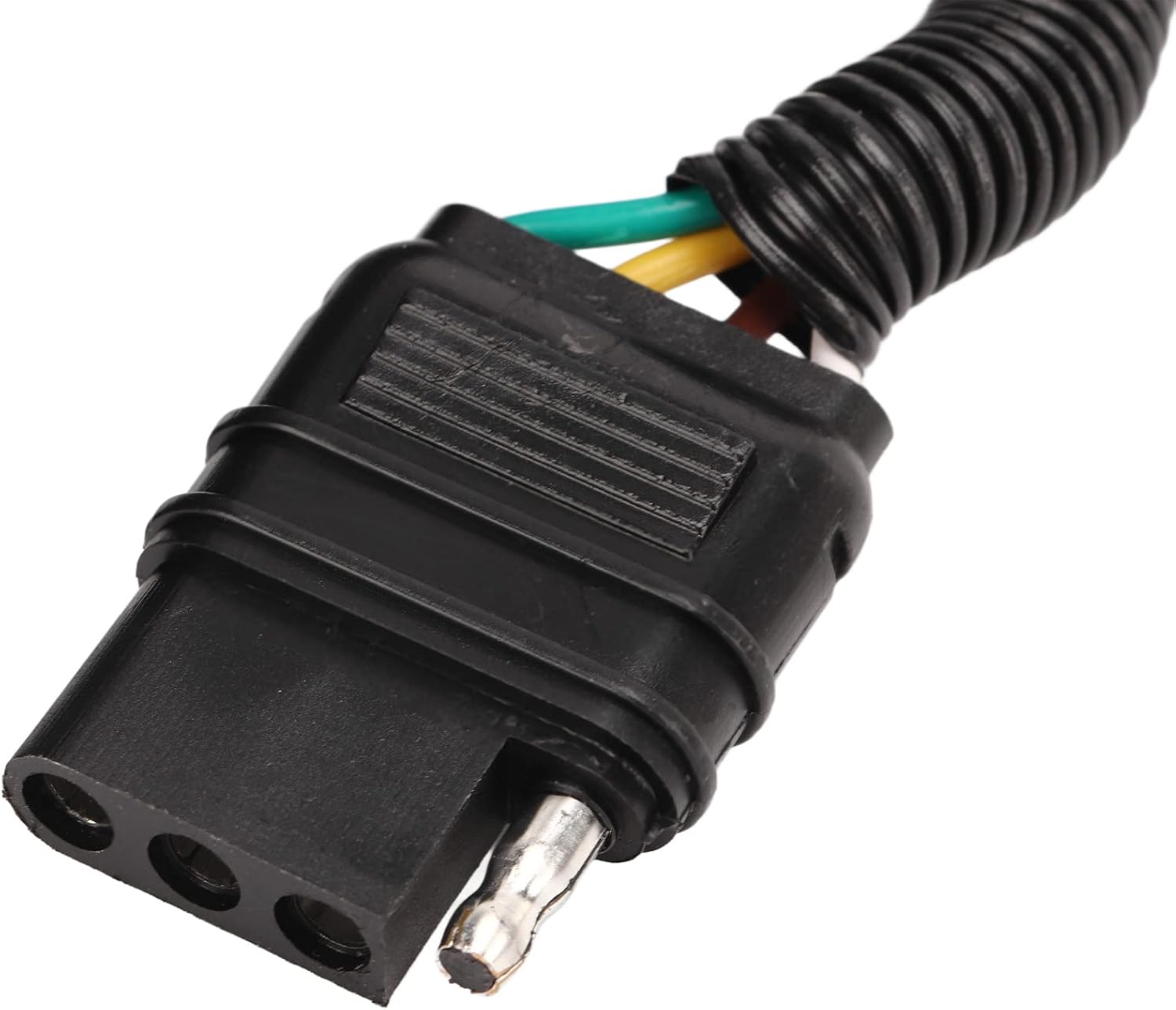 RV Trailer Plug Adapter - 13 Pin EU Round to 4 Pin US Flat Converter for European to Trailer Conversion