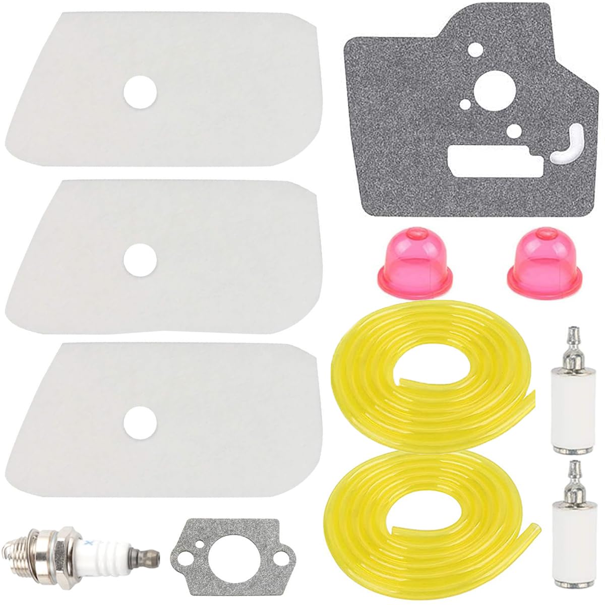ZAMDOE 128LD Kit de afinación de Filtro de Aire para Husqvarna 530150253 124L 125L 125LDX 128L 128CD 128LD 128LDX Piezas de desbrozadora con bujía Línea de Combustible Filtro de Combustible