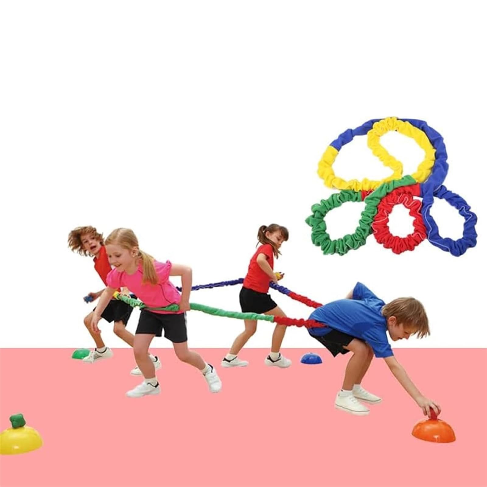 THE WHITE SHOP Stretchy Band, 2M Elastic Fleece Cooperative Stretchy Band Integrations Dynamic Movement Exercise Latex Band Stretchy Creative Movement Prop for Group Activities Special