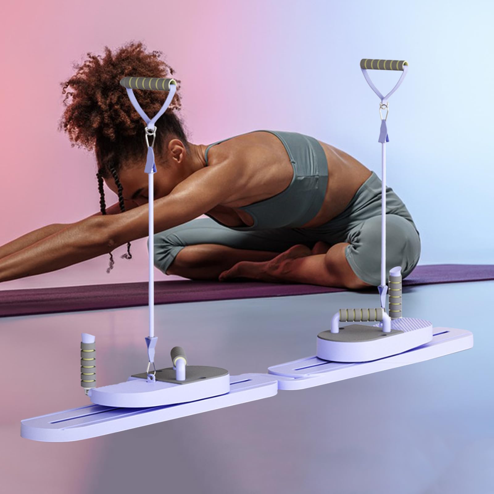 Reformar Pilates, Reformador Pilates Portátil, Equipo de Fitness Multifunción para Entrenamiento en Interior de Piernas, Brazos y Cinturón Abdominal, Ideal para Deportes,