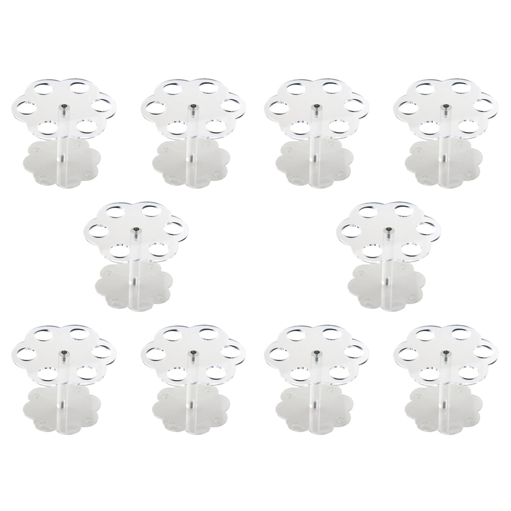 Hndhbfgrt 10pcs 6 Holes Acrylic Ice Cream Cone Stand Holder Transparent