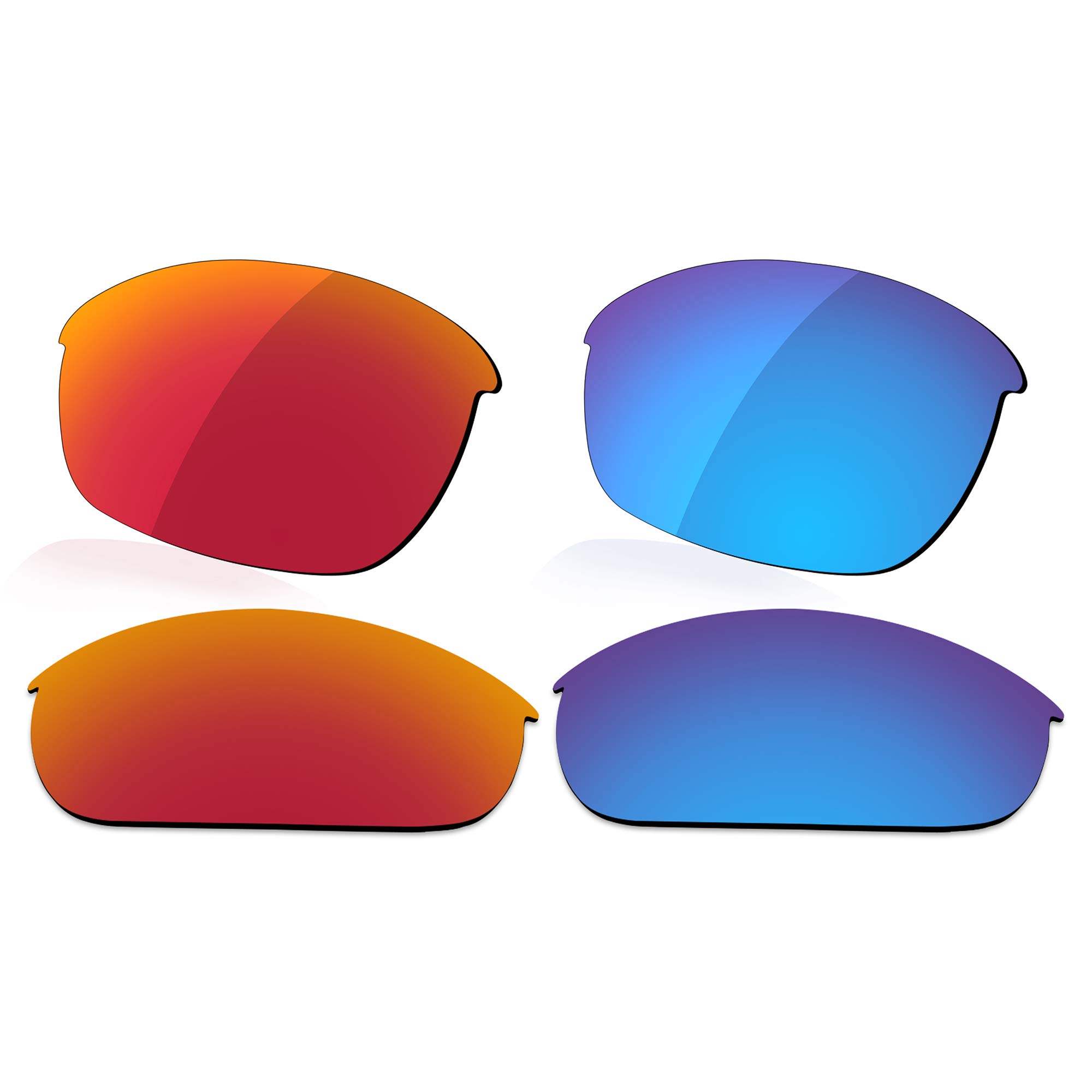 LenzReborn Polarized Lens Replacement for Oakley Half Jacket 2.0 OO9144 Sunglass - Fire Red+Ice Blue