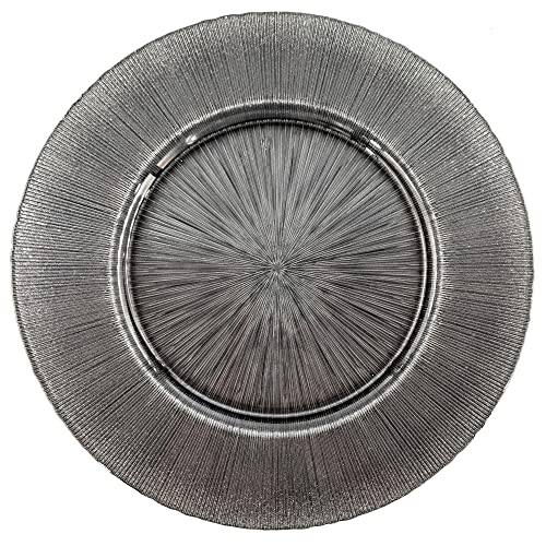 Platos Charger Red Pomegranate 13" Glitter Slate x8
